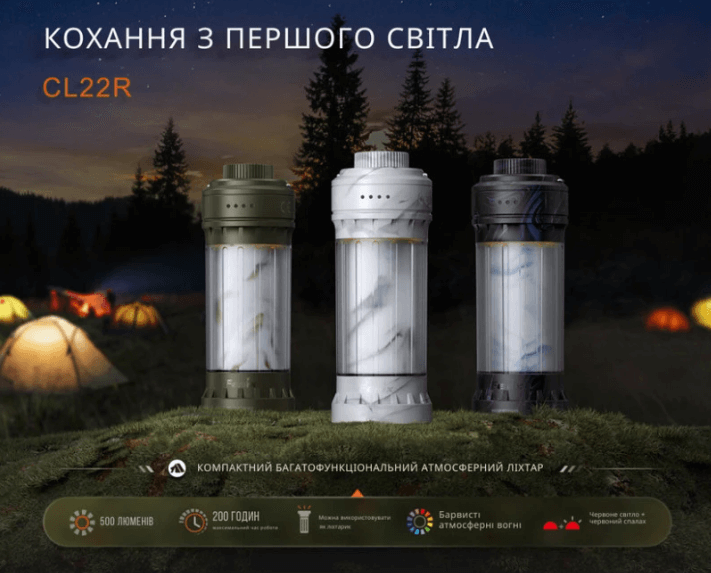 Ліхтар кемпінговий Fenix CL22R, чорний Фото 2